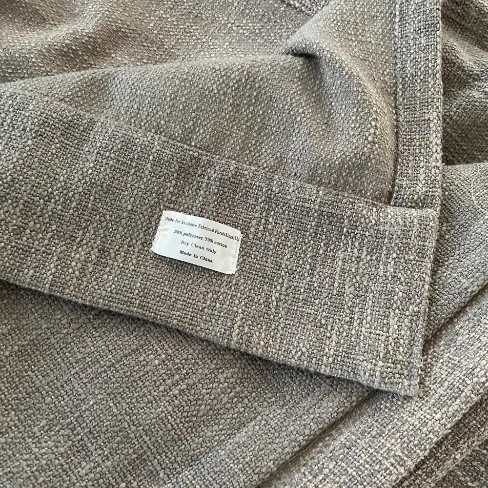 Dark Grey Cotton Blend Grommet Top Curtain Panel Drapes 50